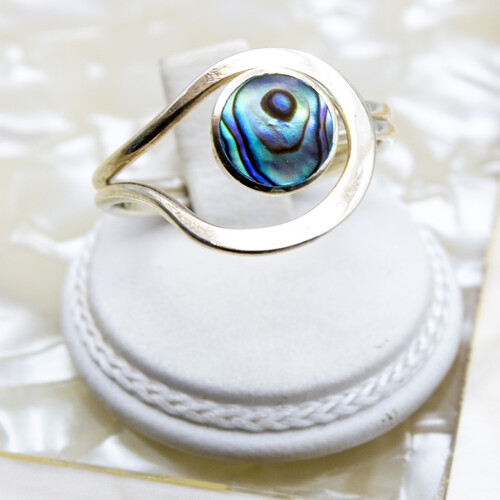 Abalone Shell Set on 925 Sterling Silver Ring