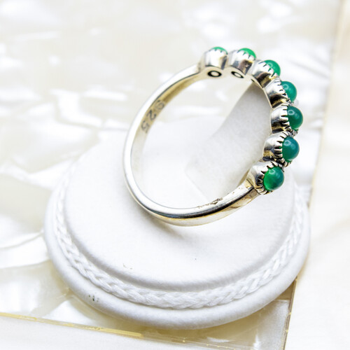 Half Eternity Style Ladies Silver Ring