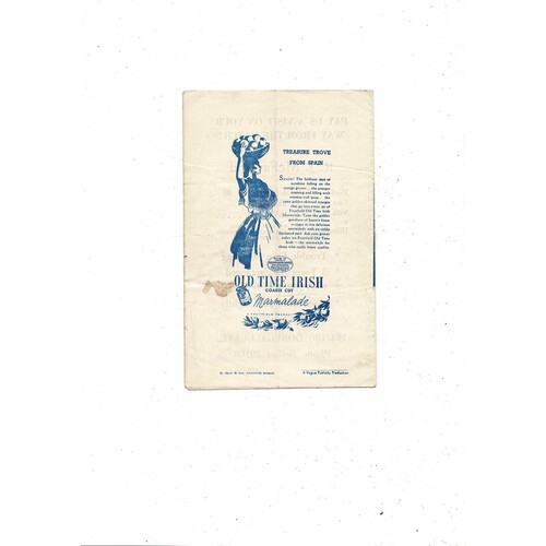 1959/60 Linfield v Glenavon Irish League Football Programme