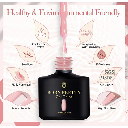 Pink Gel Nail Varnish by Born Pretty 10ml