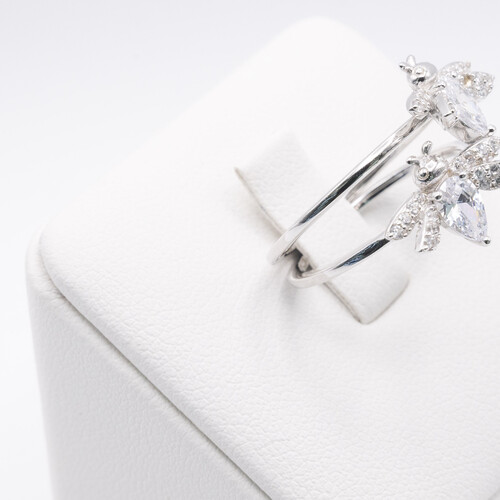 925 Sterling Silver Ring Plated in Rhodium