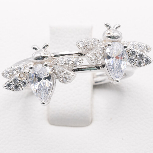 925 Sterling Silver Ring Plated in Rhodium