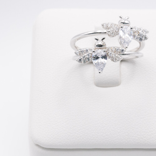 925 Sterling Silver Ring Plated in Rhodium