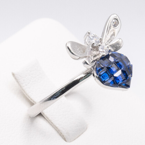 925 Sterling Silver Ring Plated in Rhodium