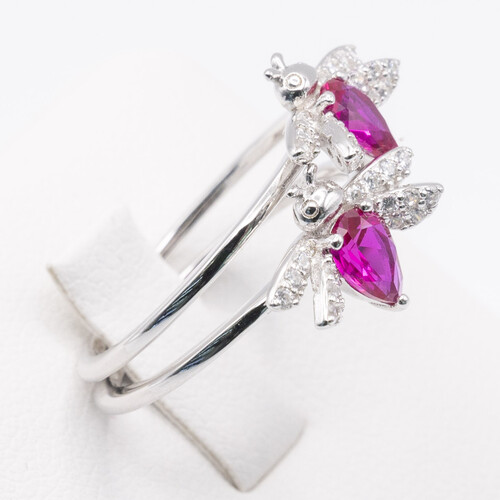 925 Sterling Silver Ring Plated in Rhodium