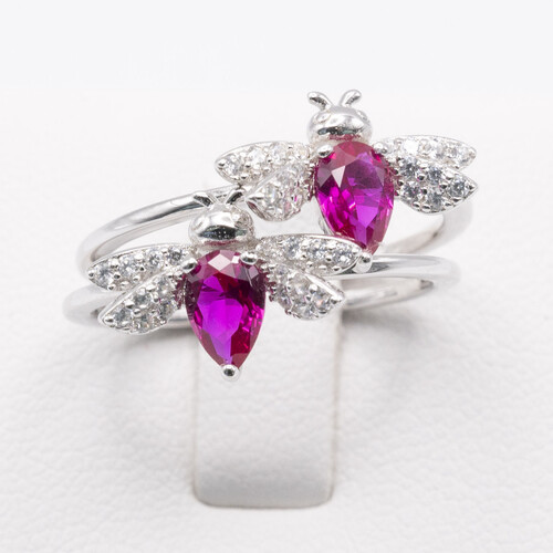 925 Sterling Silver Ring Plated in Rhodium