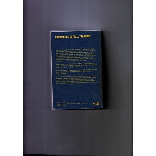 Rothmans Football Yearbook 1973/74 Softback