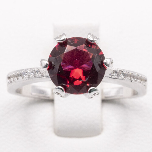 Solitaire Tourmaline on Silver and Rhodium