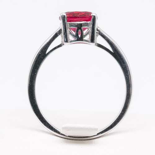 Solitaire Tourmaline on Silver and Rhodium