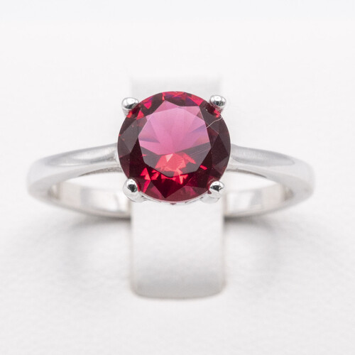 Solitaire Tourmaline on Silver and Rhodium