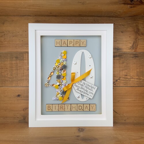 LED Happy 40 th birthday frame