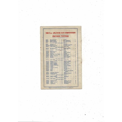 1948 Leytonstone v Barnet Amateur Cup Final Football Programme @ Chelsea