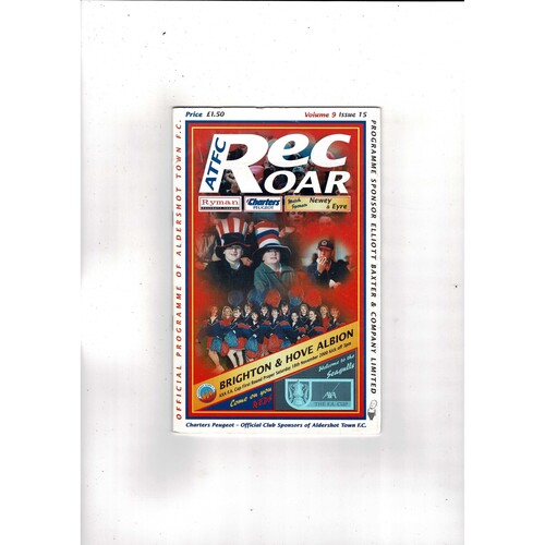 Aldershot Town v Brighton & Hove Albion FA Cup Football Programme 2000/01