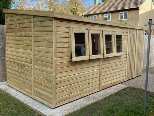 #P009 16x8 Pent Shed Workshop