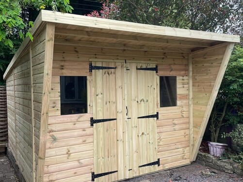 #P026 12x10 Pent Reverse Shed