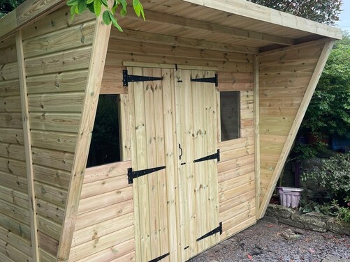 #P026 12x10 Pent Reverse Shed