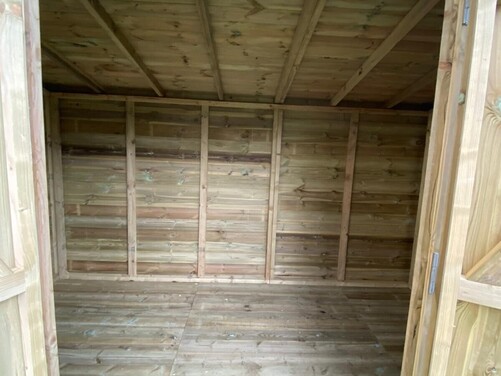 #P035 14x6 Pent Shed with Log Store