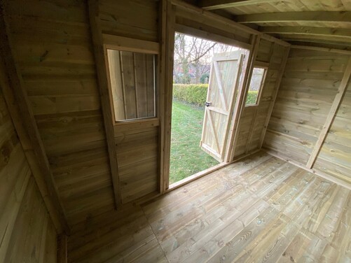 #P035 14x6 Pent Shed with Log Store