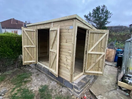 #P038 12x10 Pent Shed