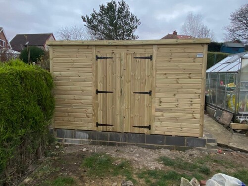 #P038 12x10 Pent Shed