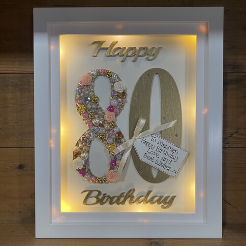 LED Happy 80 th birthday frame