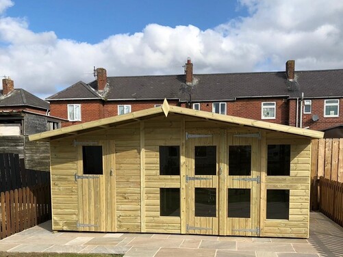 #SHA018 16x8 Apex Summer House Combi