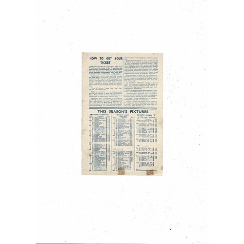 Manchester City v Stoke City Central League Football Programme 1955/56