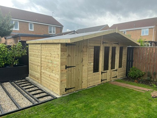 #SHA013 14x10 Apex Summer House Combi