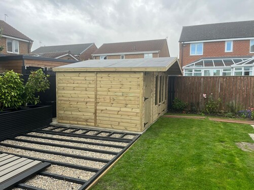 #SHA013 14x10 Apex Summer House Combi