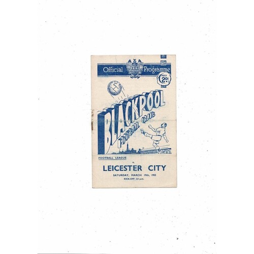 1954/55 Blackpool v Leicester City Football Programme