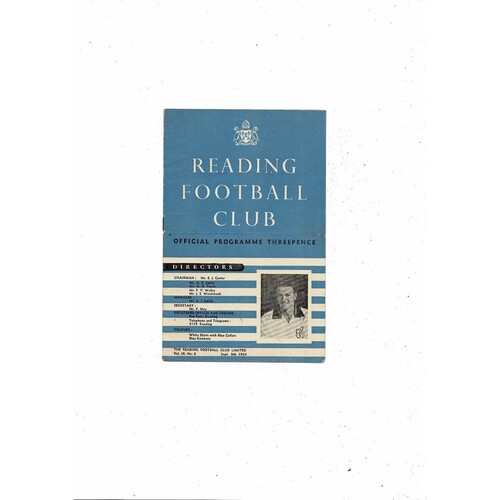 1954/55 Reading v Brentford Football Programme