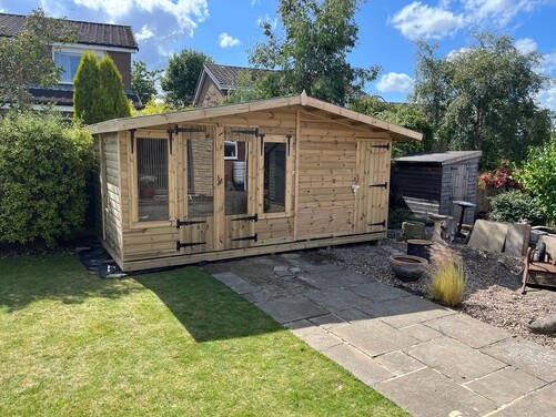 #SHA082 16x8 Apex Summer House Combi