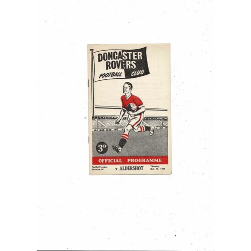 1959/60 Doncaster Rovers v Aldershot Football Programme
