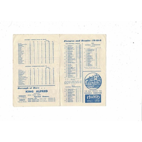 1948/49 Brighton v Notts County Football Programme