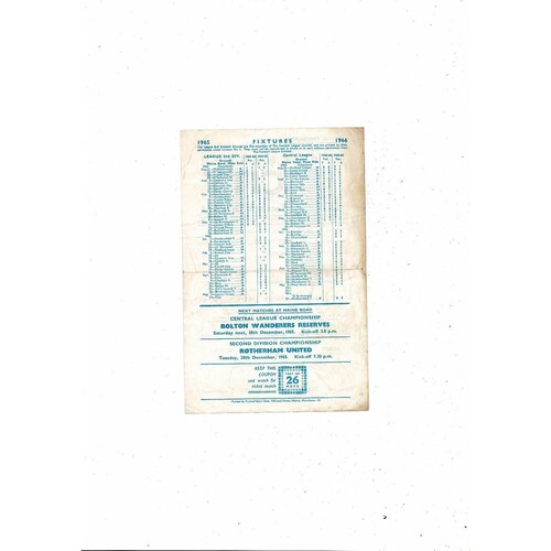 Manchester City v Manchester United FA Youth Cup Football Programme 1965/66