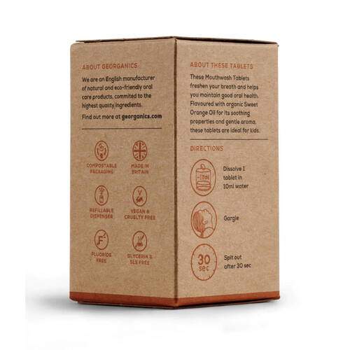 Orange Mouthwash Tablets by Georganics 120 Tablets
