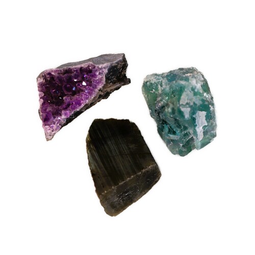 Labradorite, Fluorite & Amethyst Geode Set