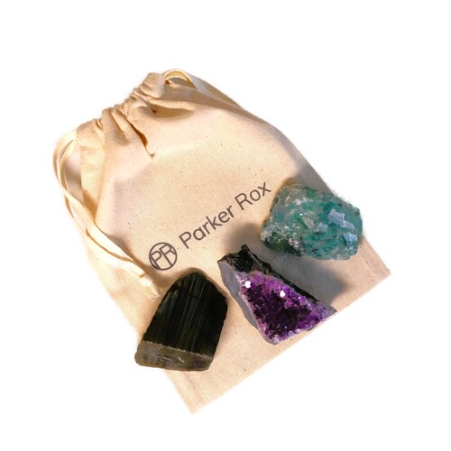 Labradorite, Fluorite & Amethyst Geode Set