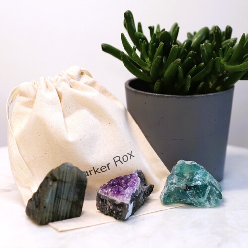 Labradorite, Fluorite & Amethyst Geode Set