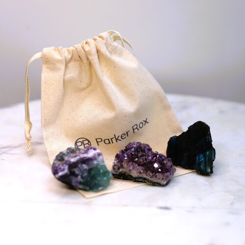 Labradorite, Fluorite & Amethyst Geode Mini Set