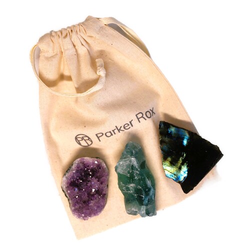 Labradorite, Fluorite & Amethyst Geode Mini Set