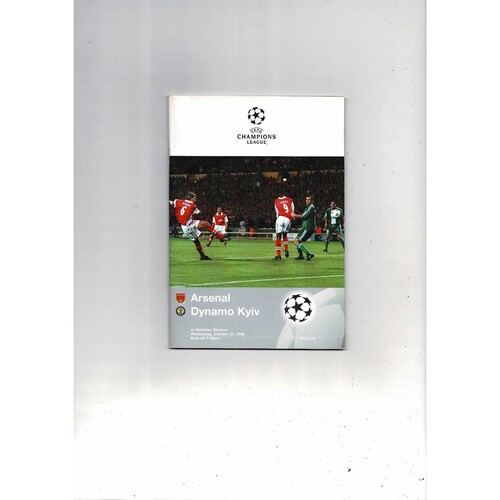 Arsenal v Dynamo Kyiv Champions League Football Programme 1998/99