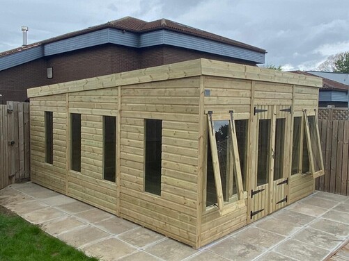 #SHP009 16x14 Pent Reverse Summer House