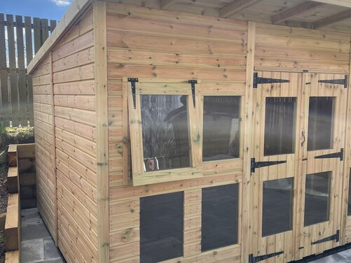 #SHP012 18x10 Pent Combi Summer House