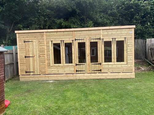 #SHP015 20x10 Pent Combi Summer House