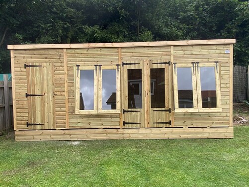 #SHP015 20x10 Pent Combi Summer House