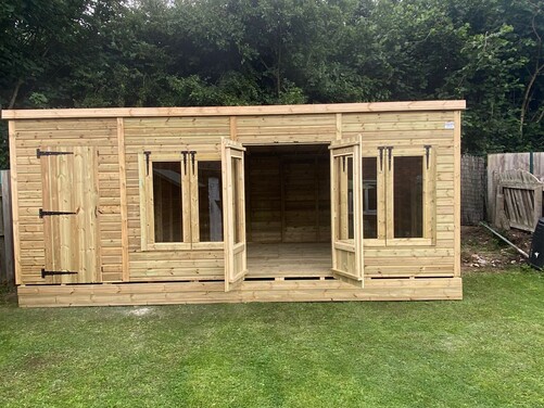 #SHP015 20x10 Pent Combi Summer House