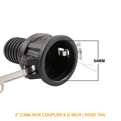 2" Camlock Coupler x 2 inch Hose Tail