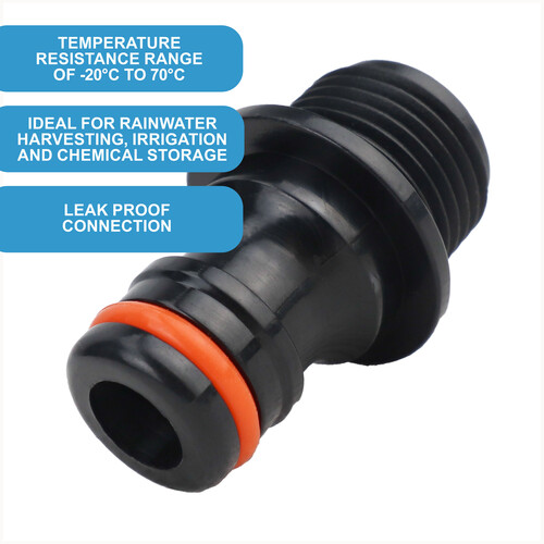 BSP Male Adaptor (0.5 inch) to 12.5mm Hozelock Hose Adaptor