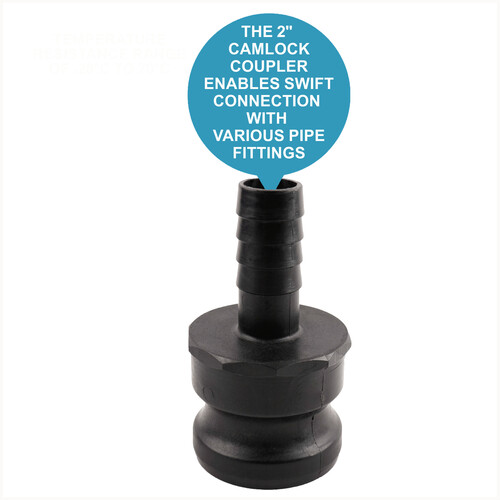 Camlock Adapter (2 inch) x (1 inch) Hose Tail